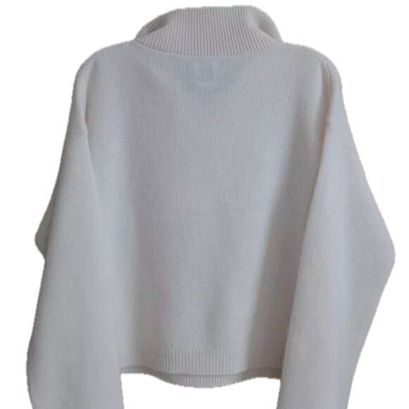 😊Joie 100% Cashmere Sweater Mock Neck 1/4 Zipper Front Long Sleeves Wm Sz L NWT - Picture 4 of 9